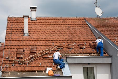 residential roofing being installed